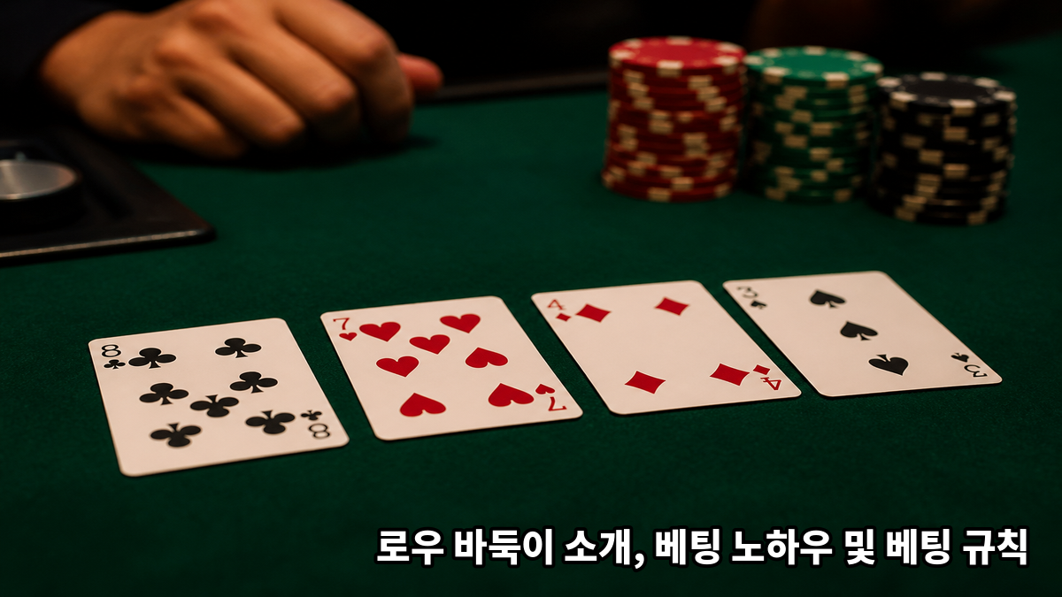 로우 바둑이 소개, 베팅 노하우 및 베팅 규칙