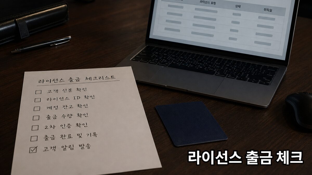 라이선스 출금 체크